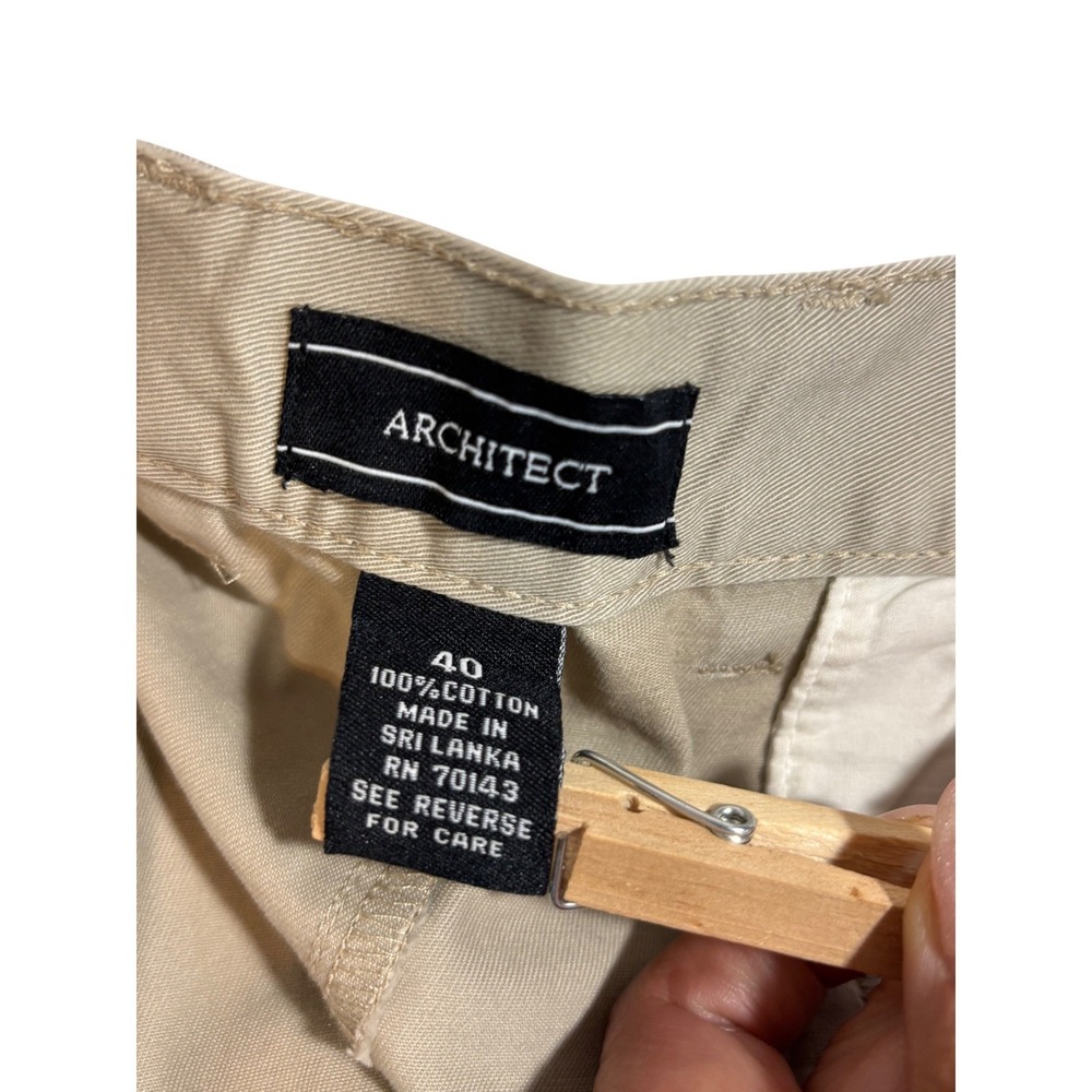 Architect Men's Khaki Walk Shorts 40 Tan Cotton Elastic Waist Casual Twill NWT - Picture 4 of 7